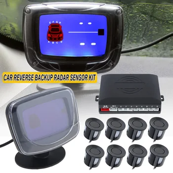 Automobilių Parktronic Backlight Ekranas LED Parkavimo Jutiklis 8 Atvirkštinio Jutikliai Atsarginės Automobilių Parkavimo Radaras Stebi Detektorių Sistema Lašas Laivas