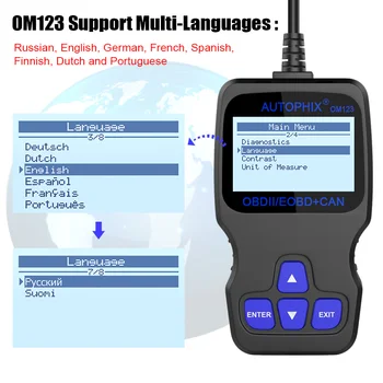 Autophix OM123 OBD2 Profesionalus Automobilių Diagnostikos Skaitytuvas Skaityti Kodas Skaitytojas OBD 2 Automobilių Įrankiai ispanijos Gyvenime Atnaujinti Nemokamai
