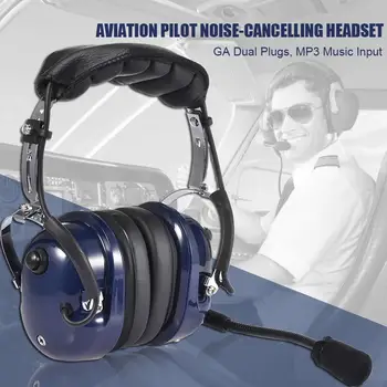 Aviacijos Pilotas, ABS Ausinių Triukšmo Mažinimo GA Dual Žvakės MP3 Muzikos Įėjimas Su Komforto Ausies Ruoniai Universalią 3,5 mm Įėjimo Lizdo