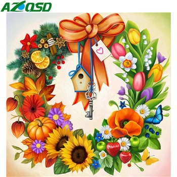 AZQSD 5D Diamond Tapybos Gėlių kvadratiniu Gręžimo Diamond Siuvinėjimas, Gėlių Pardavimas, Pilnas Komplektas 