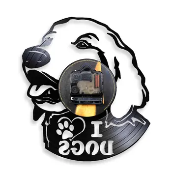 Aš Myliu Šunis, Namų Dekoro Labradoro Galva Mažylis Šunelis Vinilo Įrašas Sieninis Laikrodis Puikus Šuniškas Portretas Modernus Sieninis Laikrodis
