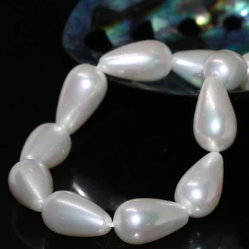 Ašaros balta gamtos shell perlų 10*18mm gamyklos kainų karšto pardavimo vandens lašelius mados moterų gana papuošalai priėmimo 15inch B2280