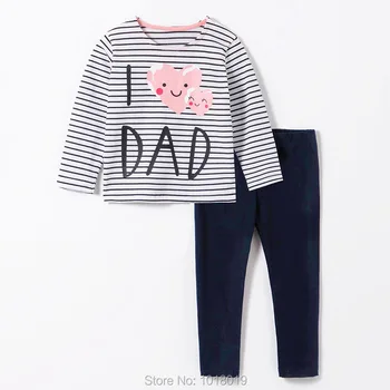 Baby Girl Drabužiai Nustato Naujus 2021 Prekės Kokybės Šukuotos Medvilnės Bebe Merginos Long Sleeve T-shirt Kelnes 2vnt Vaikų Drabužių Rinkiniai