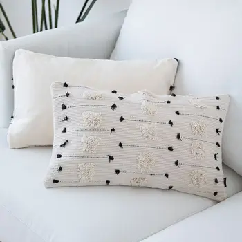 Balta Juoda Geometrinis pagalvėlė padengti Maroko Stiliaus pagalvę padengti Audiniai, Namų dekoravimo, Sofa-Lova 45x45cm/30x50cm