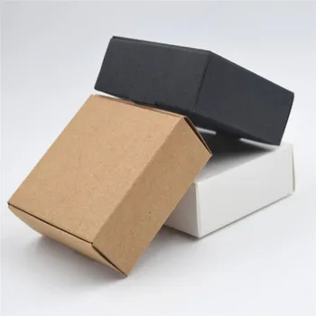 Balta/Juoda/Kraft dėžutė pakuotės 50pcs/daug Rudos spalvos rankų darbo muilo, popieriaus dėžės/saldainių, dovanų dėžutėje