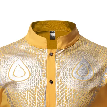 Baltosios Afrikos Suknelė Marškinėliai Vyrams Hip-Hop Dashiki Skraiste Africaine Streetwear Vyrų Afrikos Drabužius Slim Fit Long Sleeve Shirt Vyrai XXL