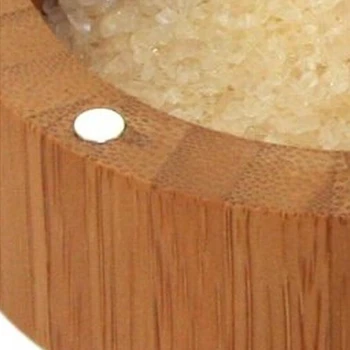 Bambuko Druska Lauke Druska laikiklis Su Dangteliu Bambuko Konteineriai, Spice Box Druska valdytojas