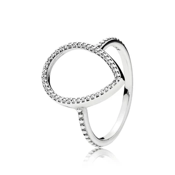 BaoFu Nauja 925 Sterlingas Sidabro Žiedas Putojantis Ašaros Siluetas Populiarus Moterų Vestuvinį Žiedą Dovanų Aukštos Papuošalai