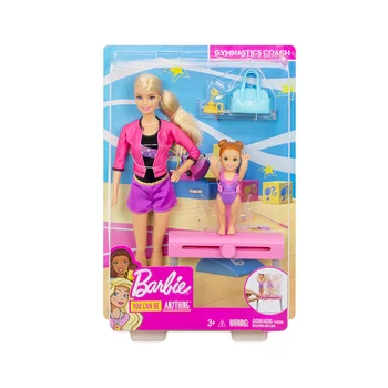 Barbė Gimnastikos Treneris Lėlės & Playset su autobusu Barbie Lėlės Mažos Lėlės ir Balanso Pluošto su slankiuoju Mechanizmu Žaislas FXP39