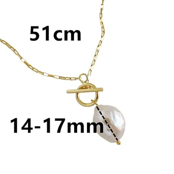 Baroko Gėlavandenių Perlų Karoliai Moterų 925 Sterlingas Sidabro 18k Aukso INS Populiarus Lady Fine Jewelry Flyleaf