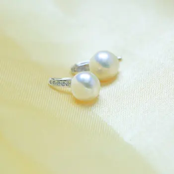 BaroqueOnly Nekilnojamojo gėlavandenių perlų auskarai moterims,vestuvių gamtos perlo auskaru 925sterling skiedra madinga mergina gimtadienis-geriausia dovana