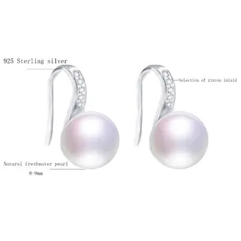 BaroqueOnly Nekilnojamojo gėlavandenių perlų auskarai moterims,vestuvių gamtos perlo auskaru 925sterling skiedra madinga mergina gimtadienis-geriausia dovana