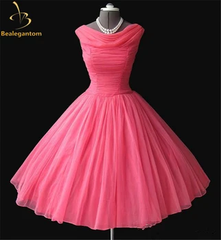 Bealegantom Derliaus Prom Dresses 2019 Satin Plus Size Trumpas Vakare Šalies Chalatai 1950 50s Vestido Skraiste Soiree QA1210