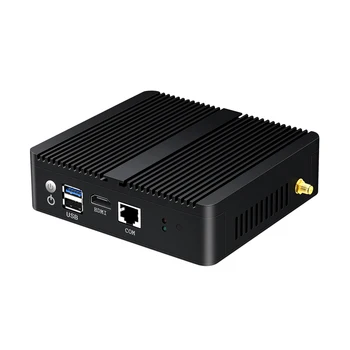 BEBEPC Mini PC 6 1000Mbps LAN Intel Celeron J1900 Quad Core Ventiliatoriaus Windows 10 HDMI WIFI RJ45 COM Pramonės Kompiuteris