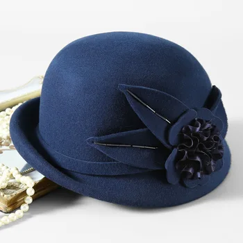 Beckyruiwu Lady Šalies Oficialaus Skrybėlės Ypatingą Atspalvį Fedora Skrybėlės Moterims ir Rudenį, ir Žiemą Asimetrinė Kraštų Vilnos Veltinio Kepurę