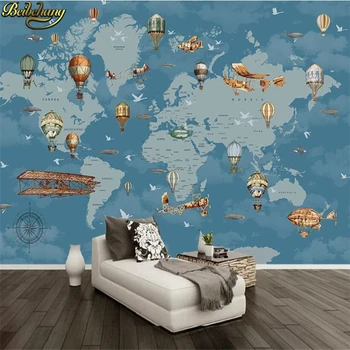 Beibehang Užsakymą 3d foto tapetai Animacinių filmų pasaulyje žemėlapį, sofa-lova, TV foną, nuotaikos, gamtos freskos sienos popieriaus vaiko kambarį