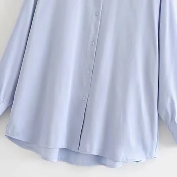 Bella philospohy 2019 moterų atsitiktinis, kietas marškinėliai Office Lady ilgomis rankovėmis palaidinė Blizgus Satino Derliaus Moterų Prarasti Viršų