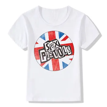 Berniukai&Mergaites Spausdinti Punk Rock Sex Pistols marškinėliai Vaikų Vasaros Roko grupe T-shirt Vaikams Laisvalaikio Viršūnes Kūdikių Drabužiai a4 merch vaikams