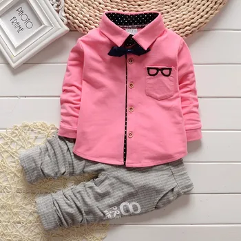 BibiCola 2020 m. Pavasarį, Rudenį, kūdikių berniukų kostiumas nustatyti ilgomis rankovėmis vaikų oficialius marškinėlius+ kelnės drabužių komplektai vaikams 2 gabalas drabužių
