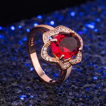 BIJOX ISTORIJA derliaus ovalo ruby gėlės formos žiedas 925 sterlingas sidabro bižuterijos žiedai moterų vestuvių pažadas dovanų šalis