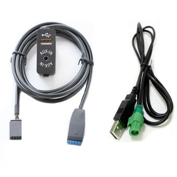 Biurlink 2 Stilius, USB/AUX Jungiklis Automobilio Audio jungtis Aux įėjimas Įkrovimo Adapterio Kabelis, Skirtas BMW E46 3 Serijos