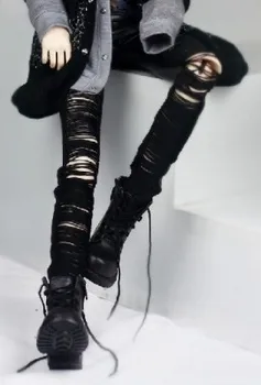 BJD doll drabužiai tinka 1/3 SD17 dėdė mados universalus, juoda ripped jeans kutas kratinys kelnes lėlės priedai