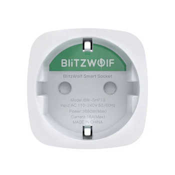 BlitzWolf BW-SHP13 ES Plug 3680W Zigbee 3.0 Lizdas Smart APP Nuotolinis Valdymas Laikmatis veikia su Alexa, Google 