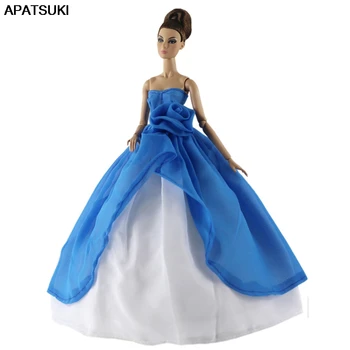 Blue Rose Off Pečių Vestuvių Suknelė Barbie Lėlės Šalis Suknelė Suknelės Komplektus Drabužių 1/6 BJD Lėlės Priedai 