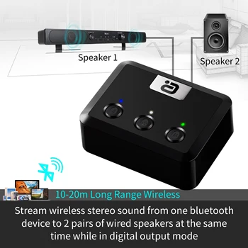 Bluetooth 5.0 Aptx HD LL Low Latency Imtuvas Bevielio Stereo Audio Adapteris Digital Optical Fiber Koaksialinis RCA Išėjimas