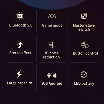Bluetooth 5.0 Ausines TWS laisvų Rankų įranga Paramos IOS/Andriod HiFI Stereo In-ear Ausinių su Mikrofonu už Xiaomi 