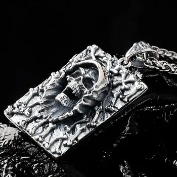 BOCAI Naujas nekilnojamojo 925 sterlingas sidabro pakabukas vyrų velnias kaukolė roko Tailando sidabro asmeninį papuošalų kietas s925 sidabro vyrų pakabukas