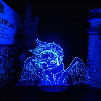 Boku no Herojus akademinės bendruomenės Hawks Akrilo 3D Naktį Šviesos Anime LED Spalva Keičiasi naktinė lempa Vaikai Miegamojo Puošmena Šviesos Kalėdos Dovanas