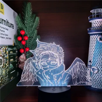 Boku no Herojus akademinės bendruomenės Hawks Akrilo 3D Naktį Šviesos Anime LED Spalva Keičiasi naktinė lempa Vaikai Miegamojo Puošmena Šviesos Kalėdos Dovanas
