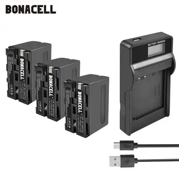 Bonacell 7.2 V 8700mAh NP-F960 NP-F970 NP F960 F970 F950 Baterija+LCD Įkroviklio Sony PLM-100 CCD-TRV35 MVC-FD91 MC1500C L50