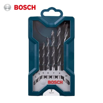 Bosch 7 dalių mini medienos grąžtų komplektas 3/4/5/6/7/8/10mm gręžimo priedai, elektrinių įrankių priedai.