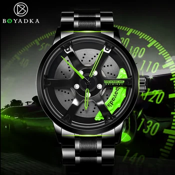 BOYADKA Laikrodžiai vyriški Ratlankio Stebulės Žiūrėti Vyrų Laikrodis Laikrodis, Sporto Automobilį Custom Design 
