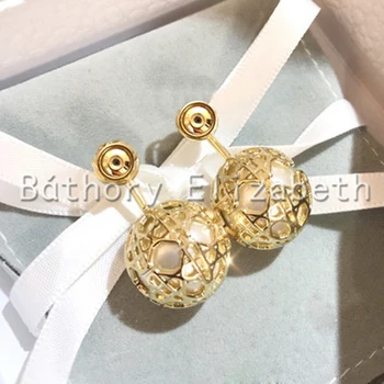 Báthory · Elizabeth klasikinis retro mados auskarai moterims šviesos aukso tuščiaviduriai kryžiaus akių mados auskarai pendientes Papuošalai