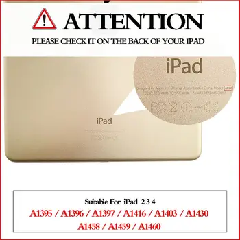 Case for iPad 2/3/4 KOMPIUTERIO Kietąjį PU Odos Smart Auto 