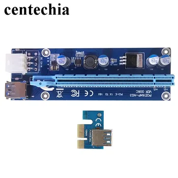 Centechia 60CM PCI-E Express Stove Kortelės 1x iki 16x USB 3.0 Duomenų Kabelis SATA į 6Pin IDE Molex Maitinimo BTC Miner Mašina GHMY