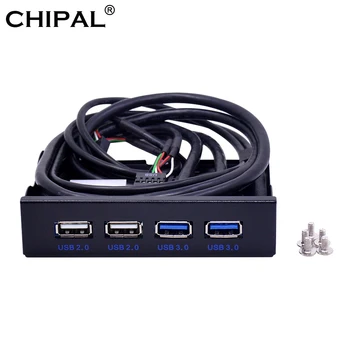 CHIPAL PC Desktop 3.5 Colio Floppy Bay 4 Prievadai USB 2.0 USB 3.0 Priekinis Skydelis Hub USB3.0 Splitter Vidaus Combo Laikiklis, Adapteris