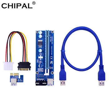 CHIPAL VER006S PCI-E Riser Card 30CM 60CM 100CM USB 3.0 Kabelį, PCI Express 1X iki 16X Extender PCIe Adapteris, skirtas GPU Miner Kasyba