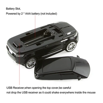 CHYI 2.4 G Bevielio Cool Automobilių Sporto Kompiuterio Pelės Ergonomiškas Mini 3D Optinė USB Pelės, Nešiojamų 1600 DPI Pelės Nešiojamas Desktop