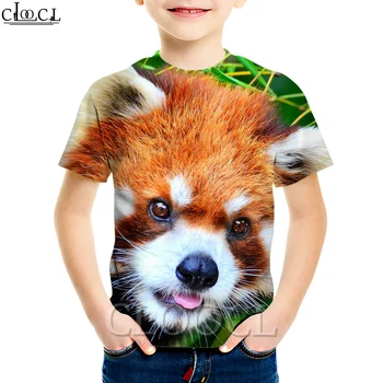 CLOOCL T-Shirt Berniukas/Mergaitė 3D Spausdinimo Mielas Anmial Mados Vasaros Populiarus Vaikų Raudona Panda Marškinėliai Tracksuit Atsitiktinis Viršūnės