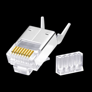 CNCOB dviejų dalių, Ethernet jungtis, rj45 tinklo kabelis kristalų galvos Gigabit ethernet tinklo jungtis, 8P8C modulinės kompiuterio prijungti 30pcs