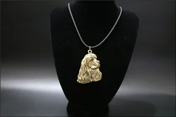 Cocker Spanielis Keychain Populiarus Metalo gyvūnų šunų Key Chain Reljefinis aukso spalvos Naujas Mados Kūrybos