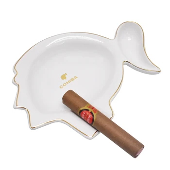 Cohiba Baltos Spalvos Aukso Kraštas Keramikos Cigarų Peleninę Vieno Lauko Pelenų Plokštelės Cigarų Priedai Kelionės Nešiojamų Cigarų Peleninė