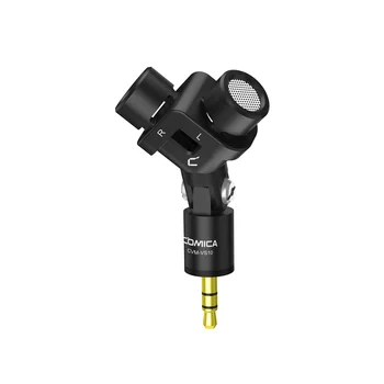 Comica BTM-VS10 XY Stereo Dual mic Mikrofonas Mini Lankstus 3.5 mm Plug-in, Mikrofonas, Mic, dėl GOPRO Kamera