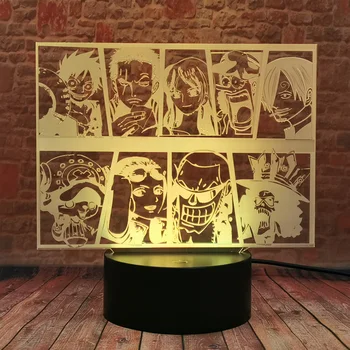 Cool 3D Stalas naktinė lempa LED 7 Spalvų Keitimas Lempos Modelis One Piece Anime Pav Žaislai Vaikams