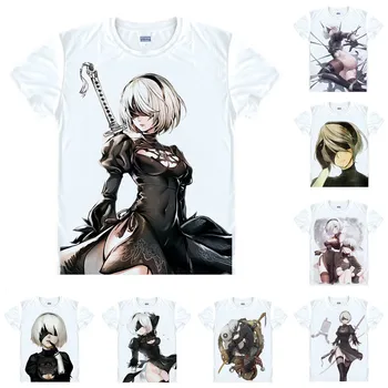 Coolprint Anime Marškinėliai Nier Automatai NieR T-Shirts Multi-stiliaus trumpomis Rankovėmis Pagrindinis Veikėjas 2B YoRHa 9S Cosplay Motivs Marškinėliai