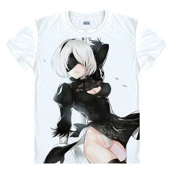 Coolprint Anime Marškinėliai Nier Automatai NieR T-Shirts Multi-stiliaus trumpomis Rankovėmis Pagrindinis Veikėjas 2B YoRHa 9S Cosplay Motivs Marškinėliai